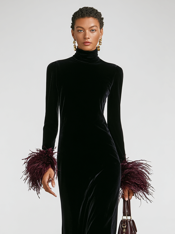 Anna-Berg | Velvet Patchwork Evening Dress