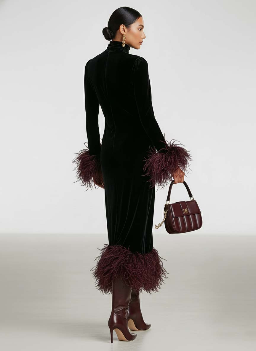 Anna-Berg | Velvet Patchwork Evening Dress