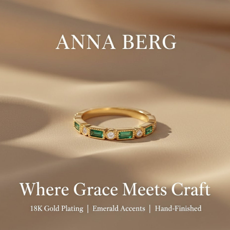 Vintage Green Zirconia Gold Ring