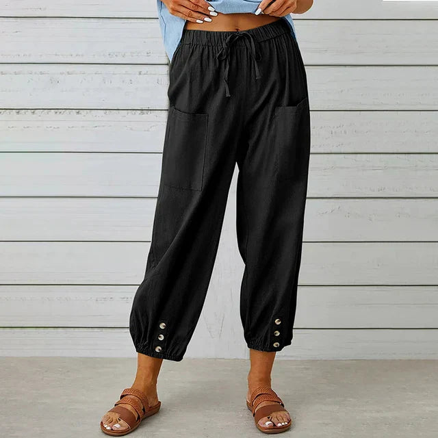 Anna-Berg | Graceful High Waist Relaxed Pants for Effortless Elegance