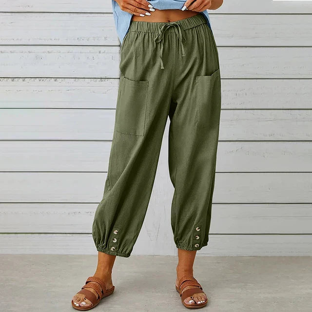 Anna-Berg | Graceful High Waist Relaxed Pants for Effortless Elegance