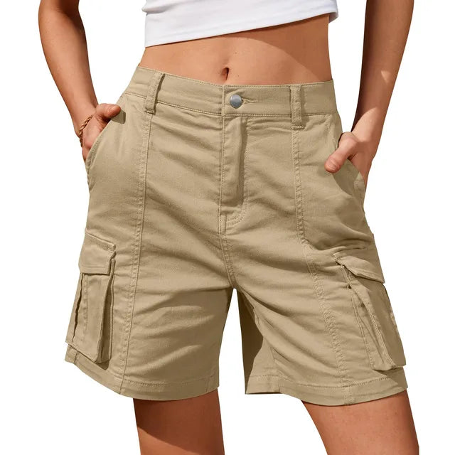 Anna-Berg | Modern High Waist Relaxed Fit Cargo Shorts