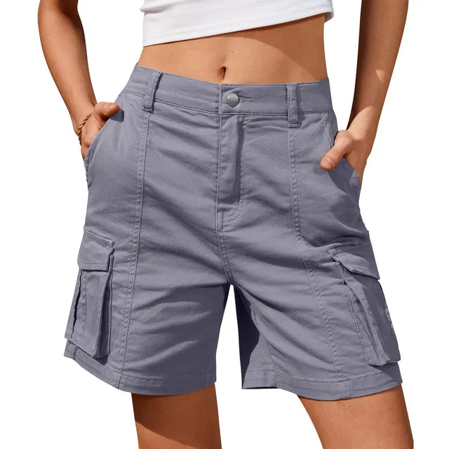 Anna-Berg | Modern High Waist Relaxed Fit Cargo Shorts
