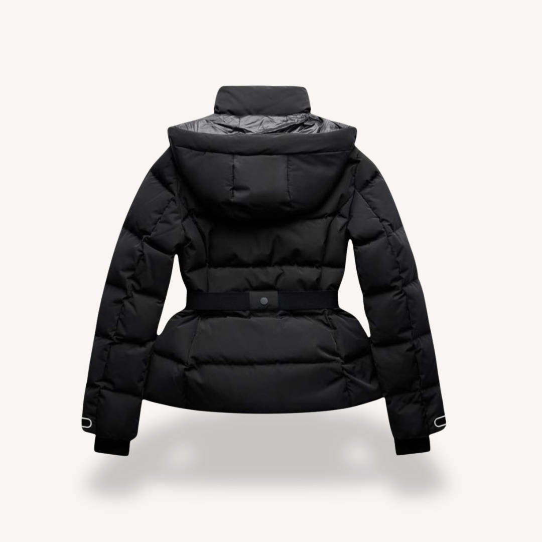 Anna-Berg | Puffer Jacket - Black, Belted, Water-Resistant, Insulated