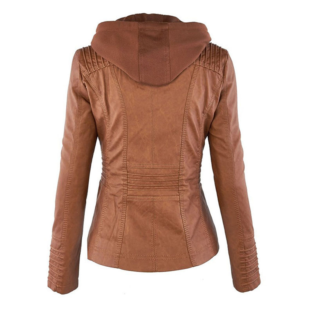 Anna-Berg | Zip-Up Jacket - Brown, Hooded, Casual
