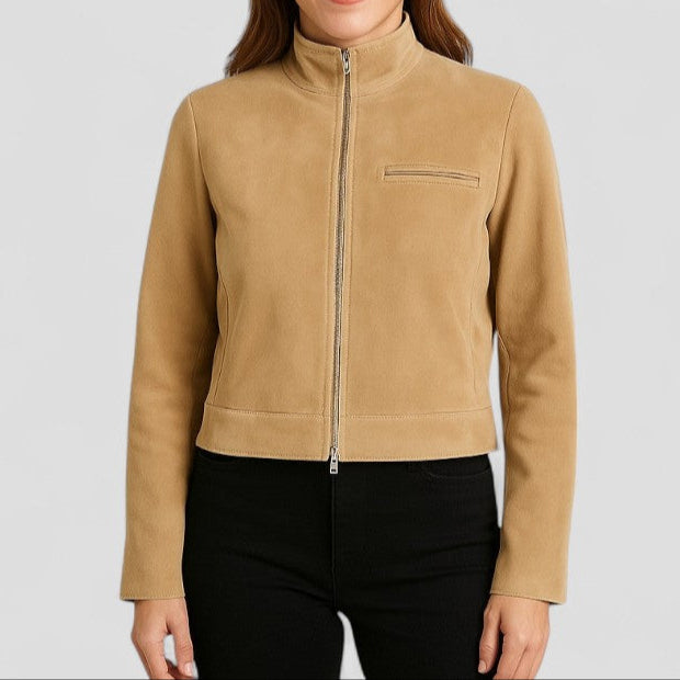 Anna-Berg | Cropped Suede-Style Jacket