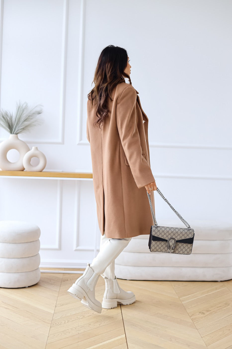 Anna-Berg | Double-Breasted Long Coat - Tailored Winter Coat