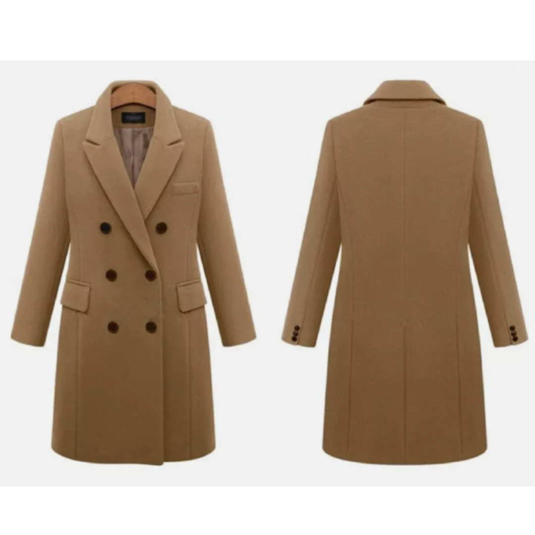 Anna-Berg | Double-Breasted Long Coat, Tailored Lapels