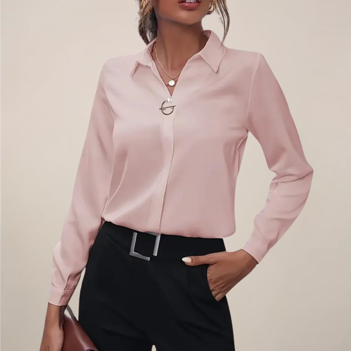 Anna-Berg | Long Sleeve Blouse - Plain Colours