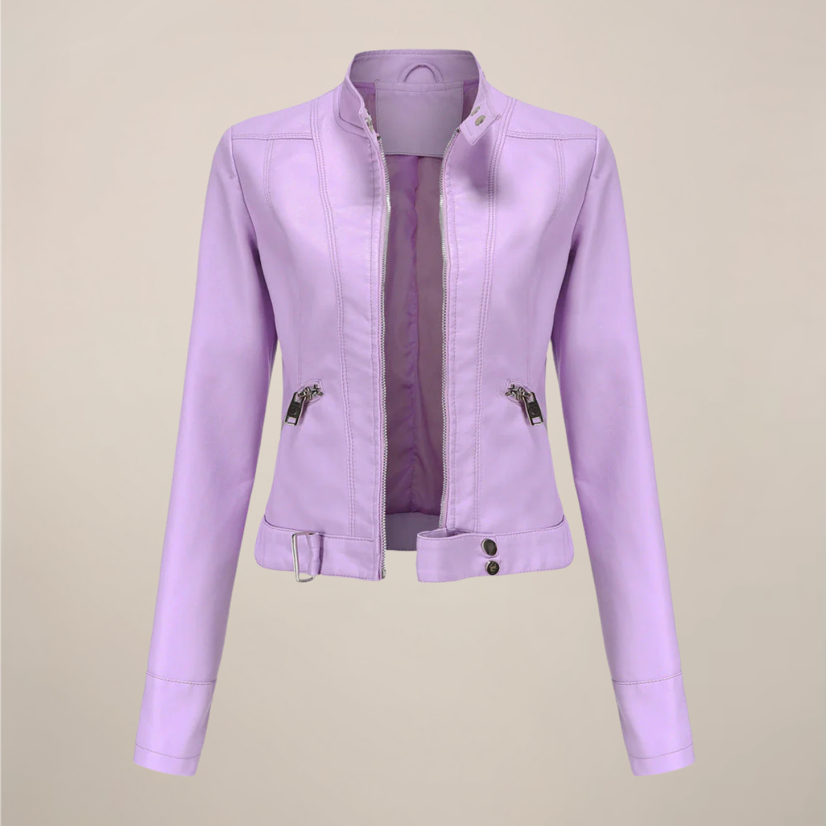 Anna-Berg | Biker Jacket - Faux Leather, Tailored Short Zip-Up Design