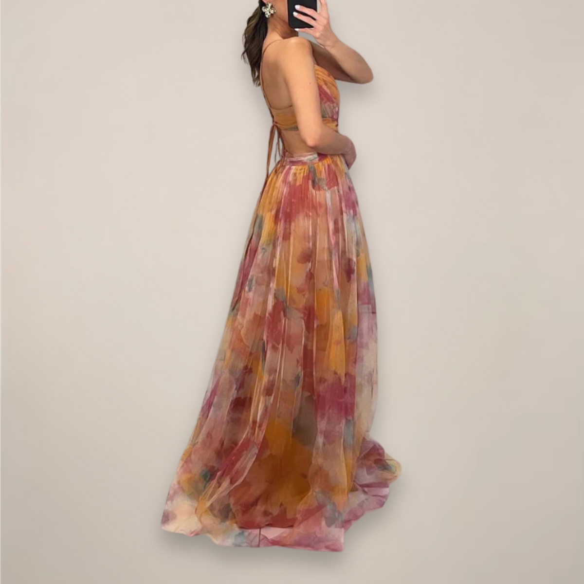 Anna-Berg | Maxi Dress – Lightweight Fabric – Adjustable Back Tie