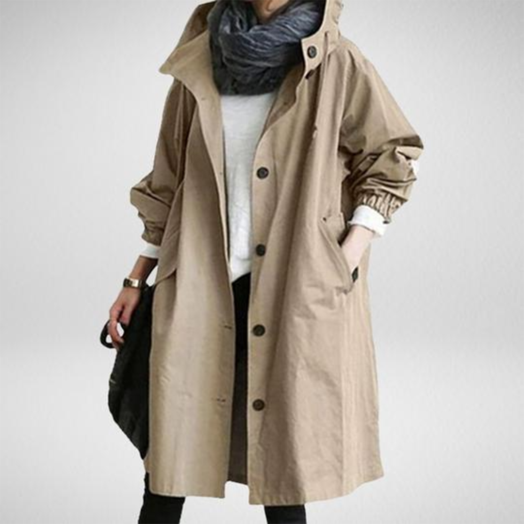 Anna-Berg | Hooded Long Coat - Casual Outerwear
