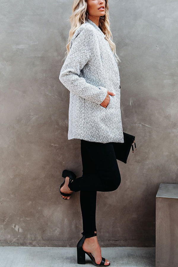 Anna-Berg | Casual Longline Coat, Light Grey, with Pockets