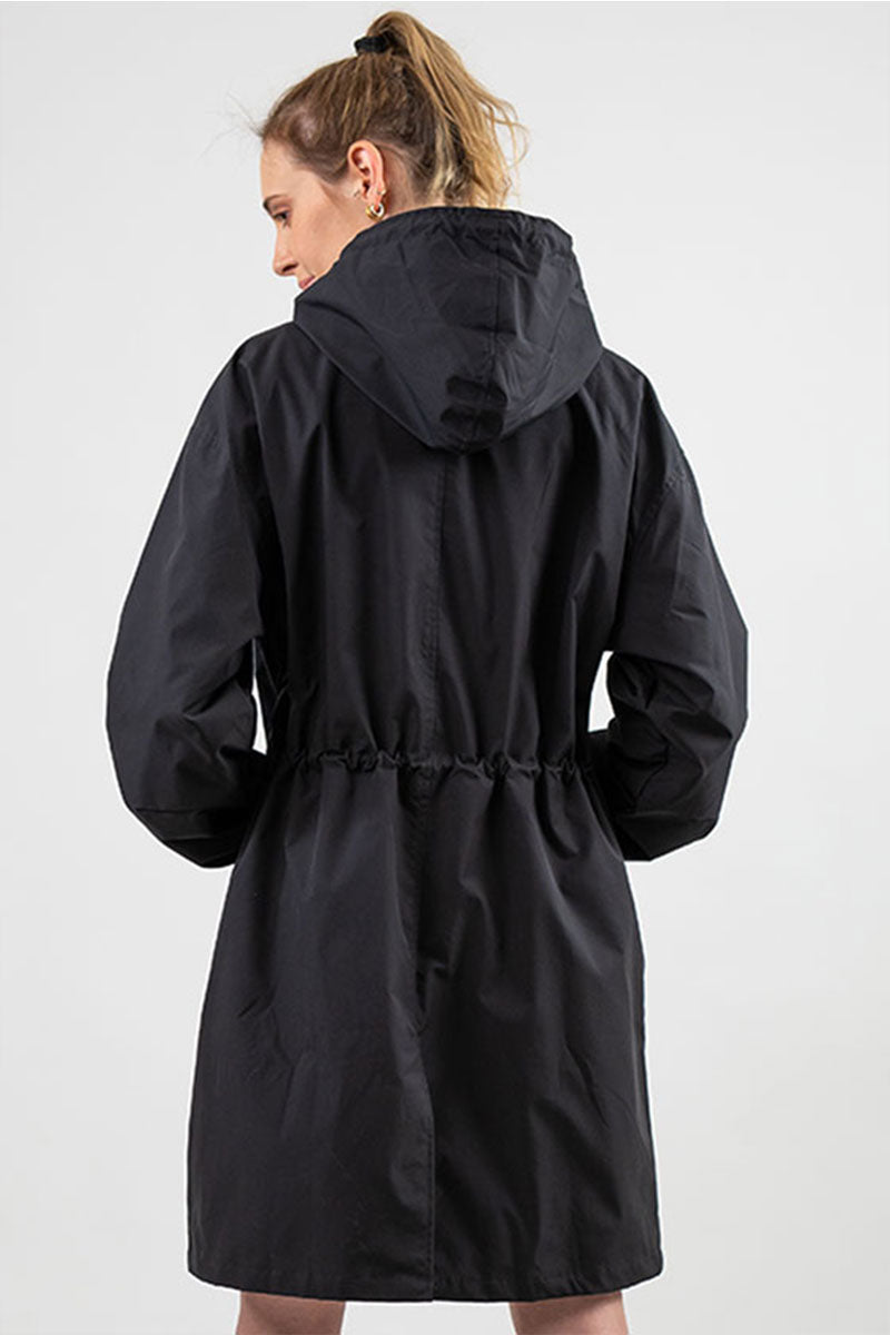 Anna-Berg | Lightweight Hooded Coat, Longline, Button-Up