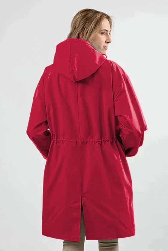 Anna-Berg | Lightweight Hooded Coat, Longline, Button-Up