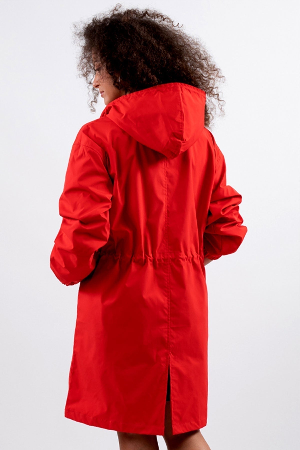 Anna-Berg | Lightweight Hooded Coat - Longline Button-Up Jacket