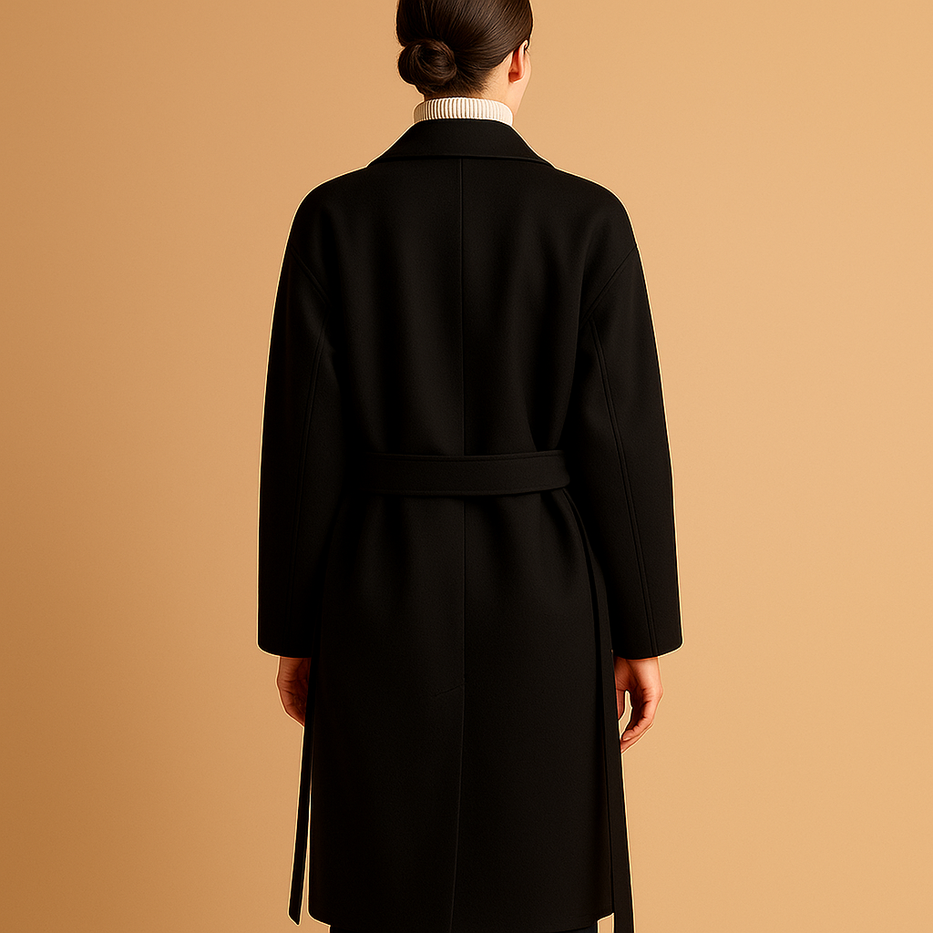 Anna-Berg | Long Double-Breasted Coat - Relaxed Tailored Fit, Warm Lining