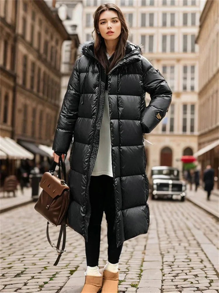 Anna-Berg | Long Puffer Coat, Quilted, Maxi