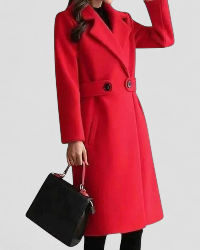 Anna-Berg | Maxi Coat, Lapel Collar
