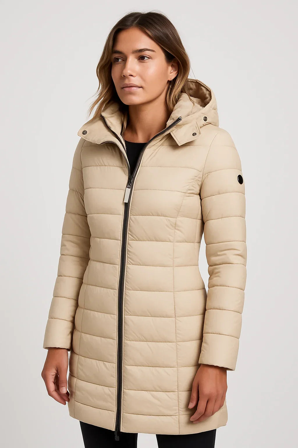 Anna-Berg | Quilted Puffer Hooded Coat - Mid-Length