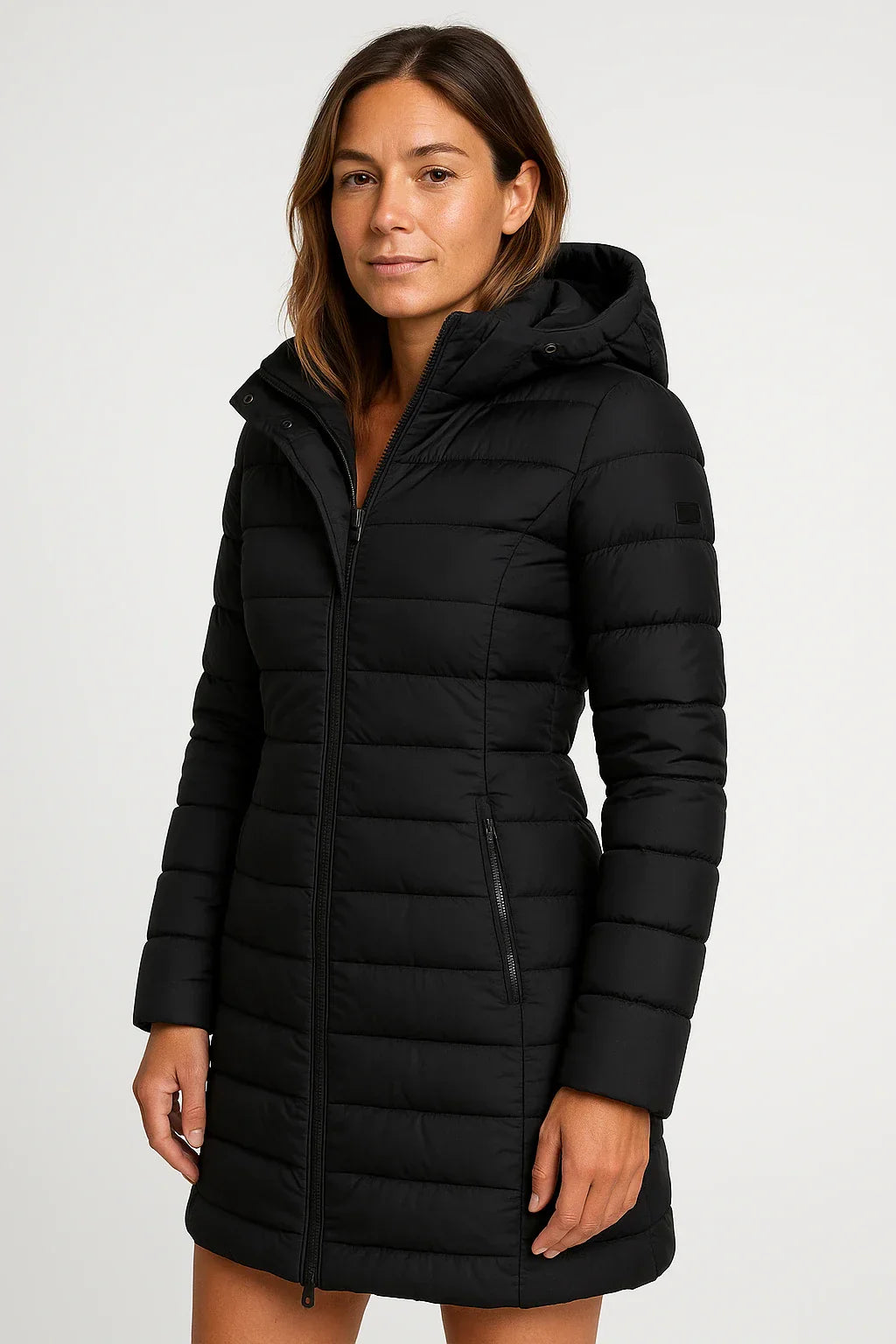 Anna-Berg | Quilted Puffer Hooded Coat - Mid-Length