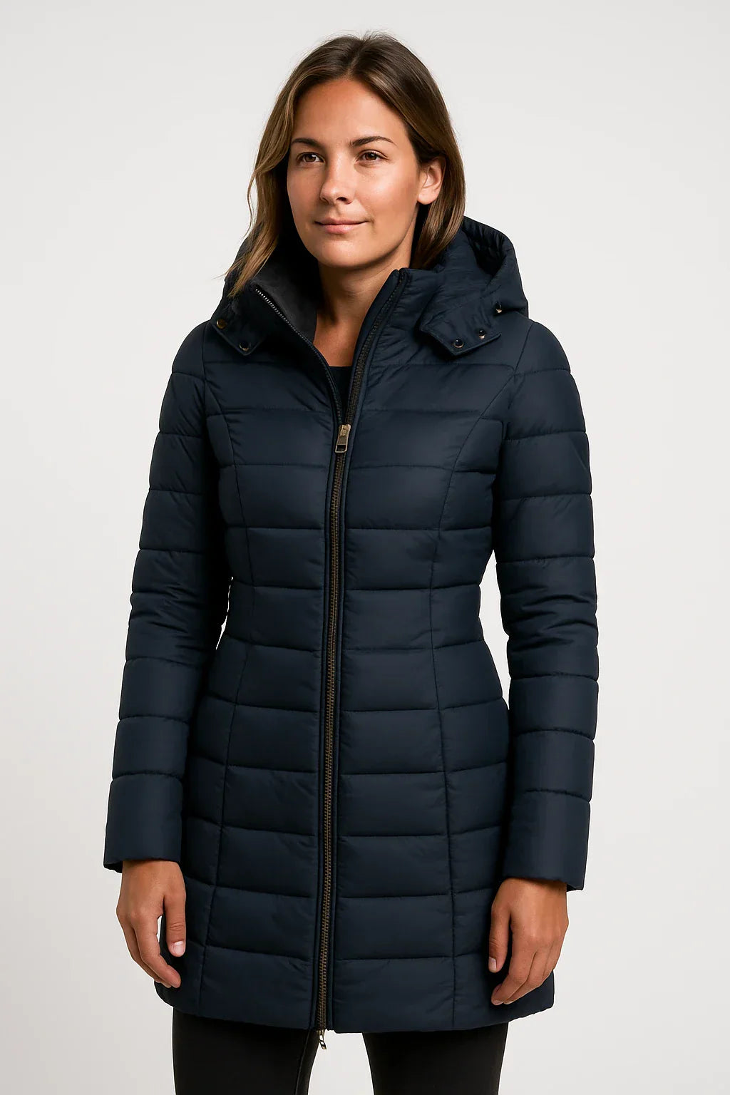 Anna-Berg | Quilted Puffer Hooded Coat - Mid-Length