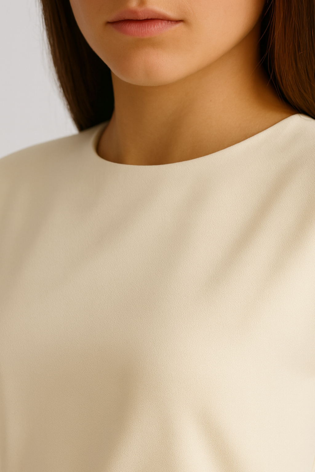 Anna-Berg | Midi Dress – White – Elegant Fit – Button Detail – Side Slit