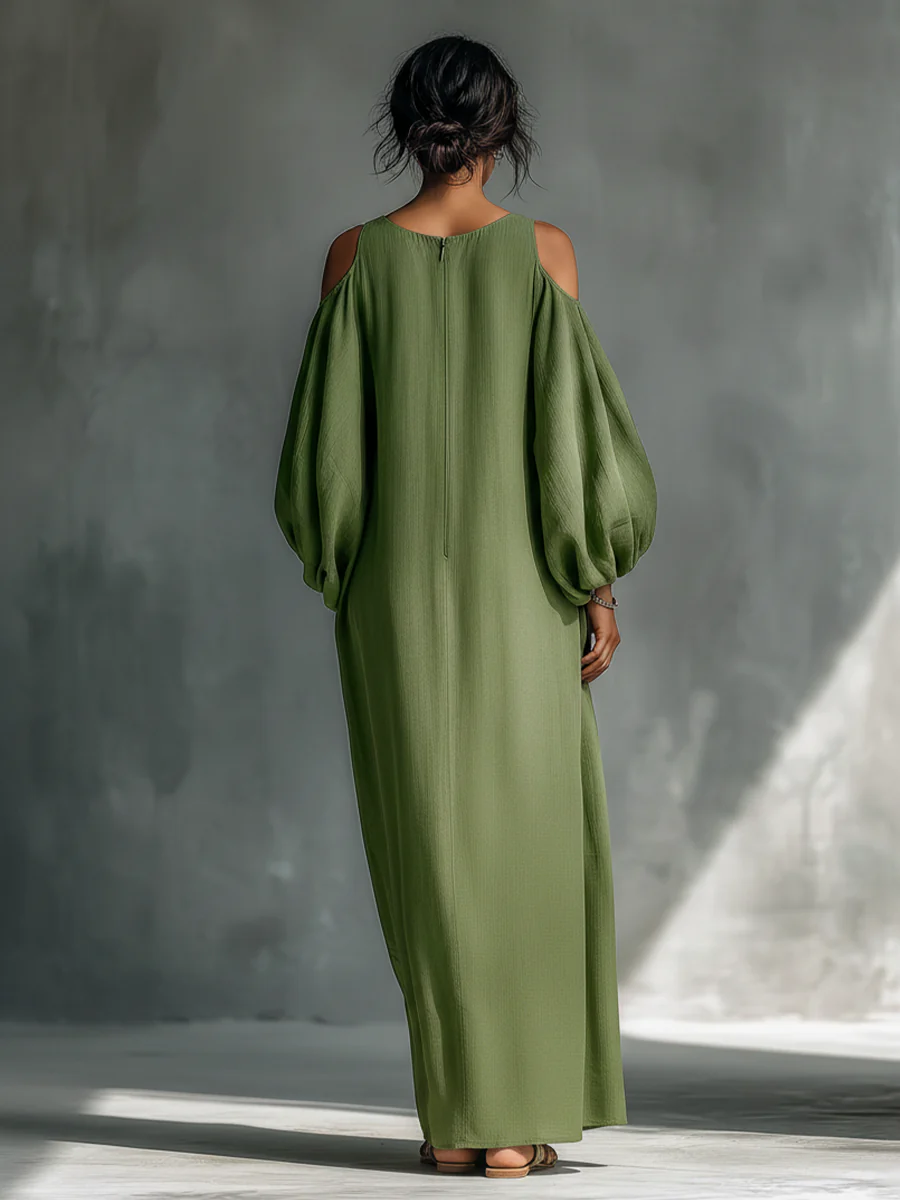 Anna-Berg | Feminine Green Off-Shoulder Maxi Dress Made to Turn Heads
