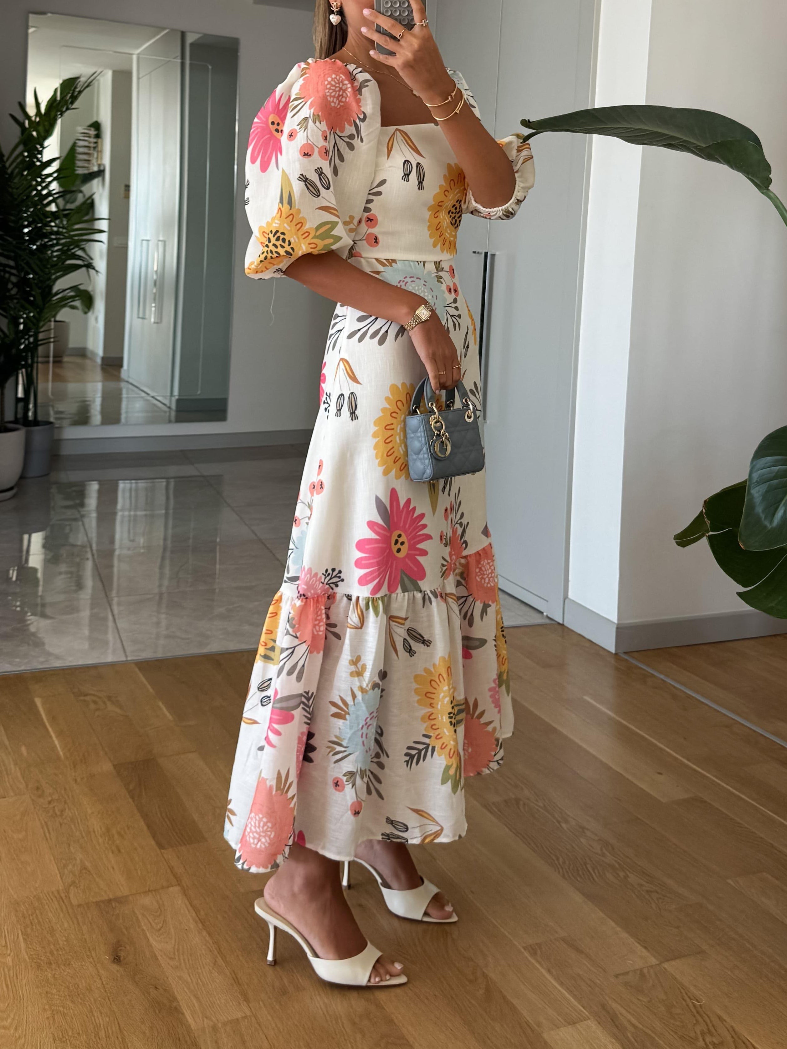 Anna-Berg | Modern CAMILLE – ELEGANT BLOOM PUFF-SLEEVE DRESS