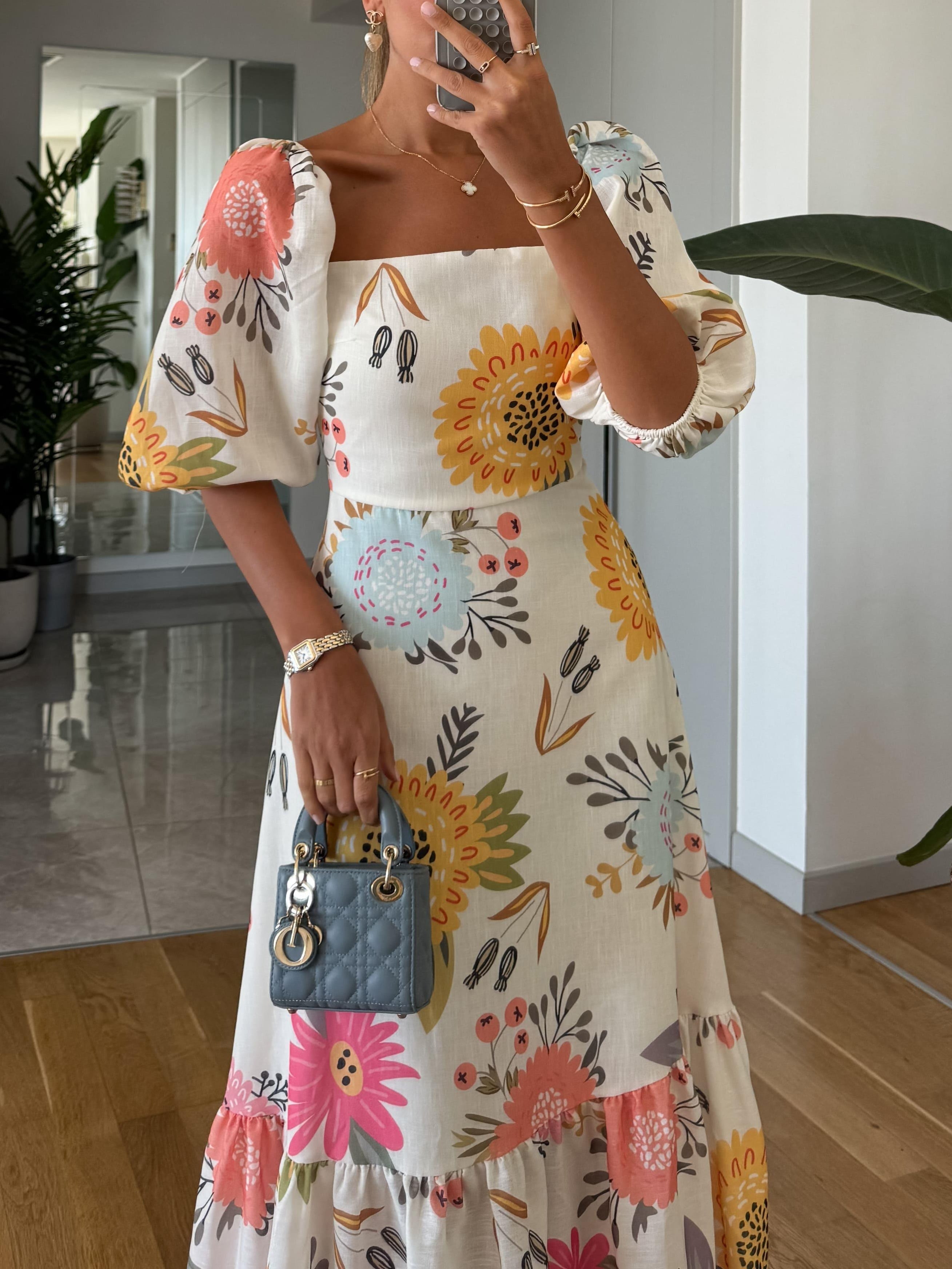 Anna-Berg | Modern CAMILLE – ELEGANT BLOOM PUFF-SLEEVE DRESS
