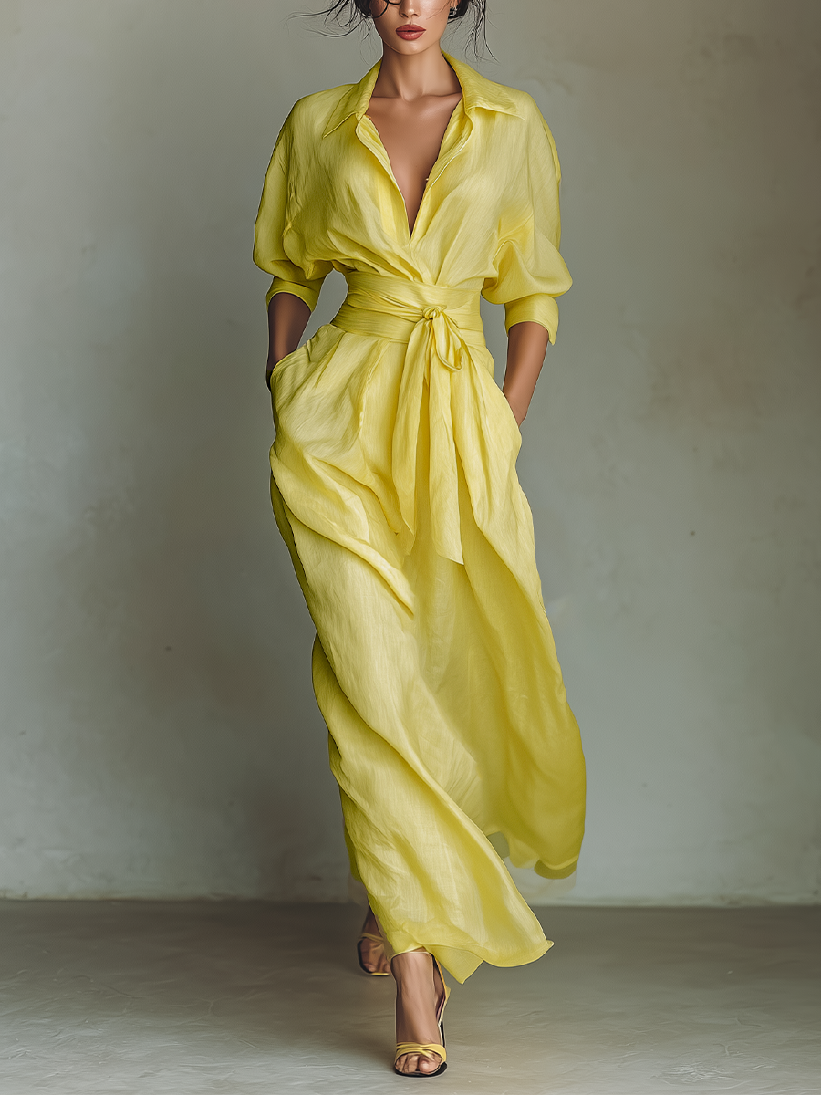Anna-Berg | Yellow Linen Dress