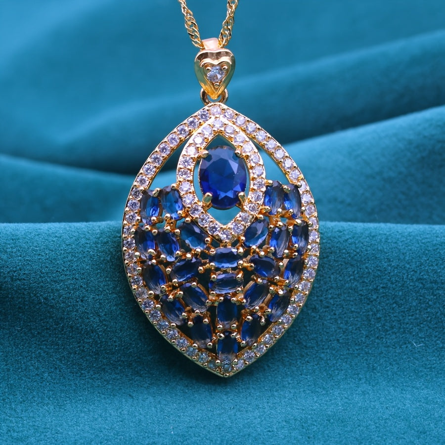 Elegant Multicolored Cubic Zirconia Hanging Necklace