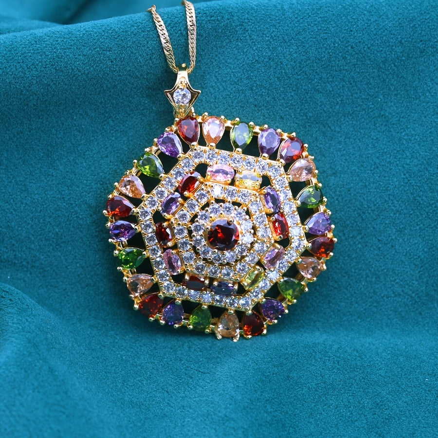 Elegant Hanging Necklace with Synthetic Cubic Zirconia