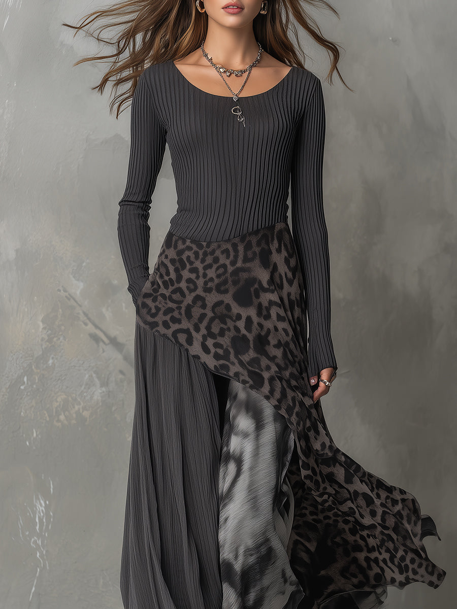 Anna-Berg | Leopard Print Casual Dress