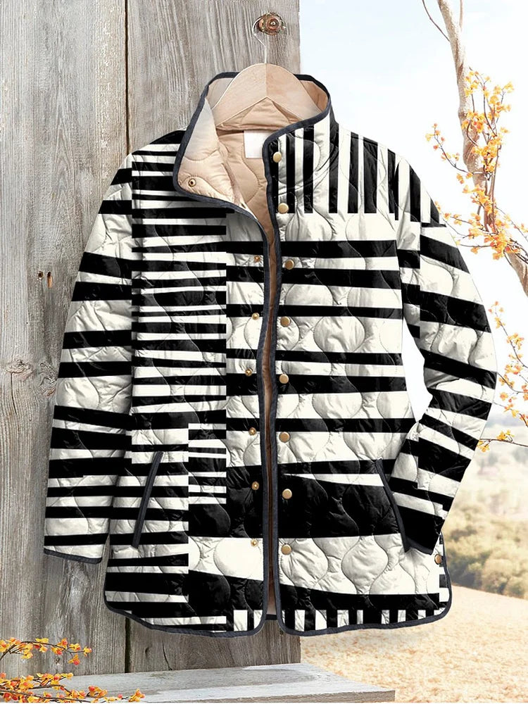 Anna-Berg | Women's Quilted Jacket in Black and White