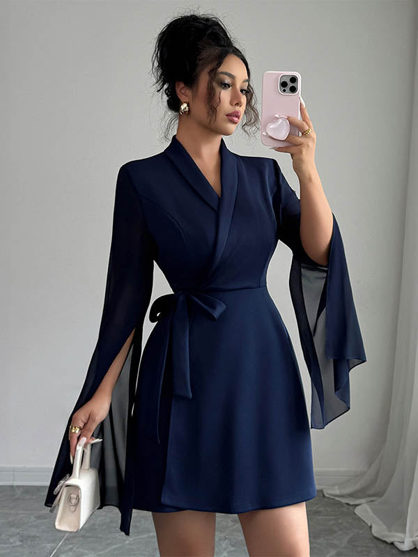 Anna-Berg | A-Line Elasticated Waist Interlace See-Through Dress