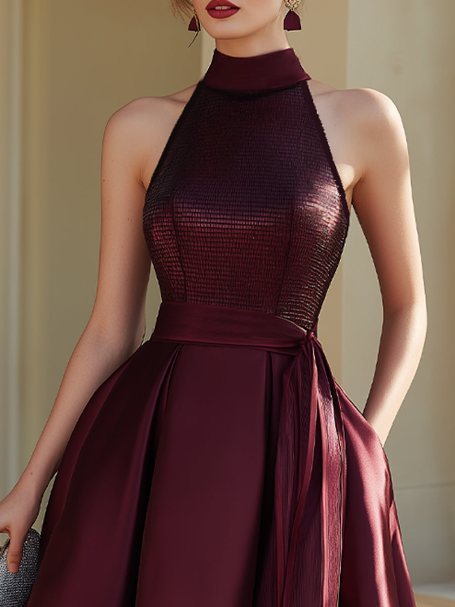 Anna-Berg | Halter Neck Pleated Dress