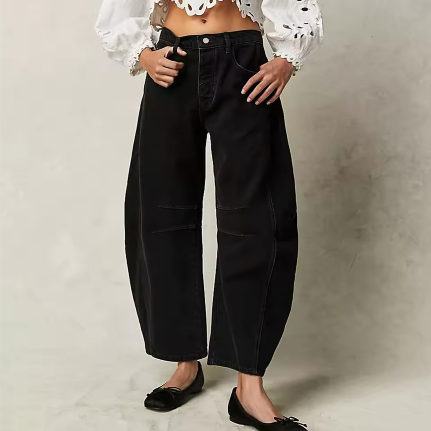 Anna-Berg | Blue Barrel-Leg Denim Jeans