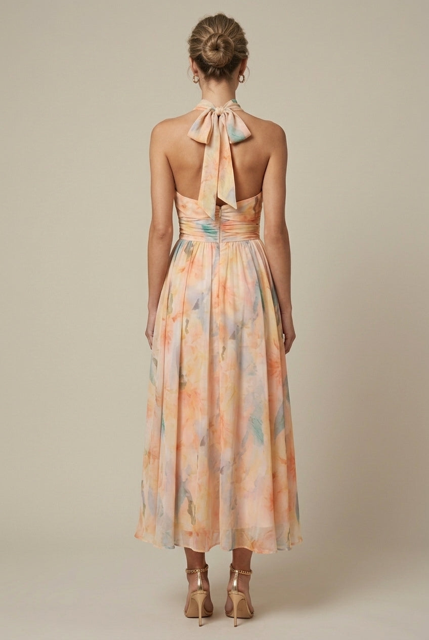 Anna-Berg | Floral Halter Neck Dress