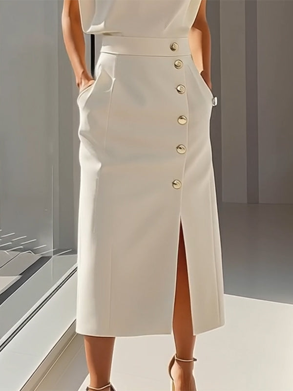 Anna-Berg | High Waisted Split-Front Skirt Dress
