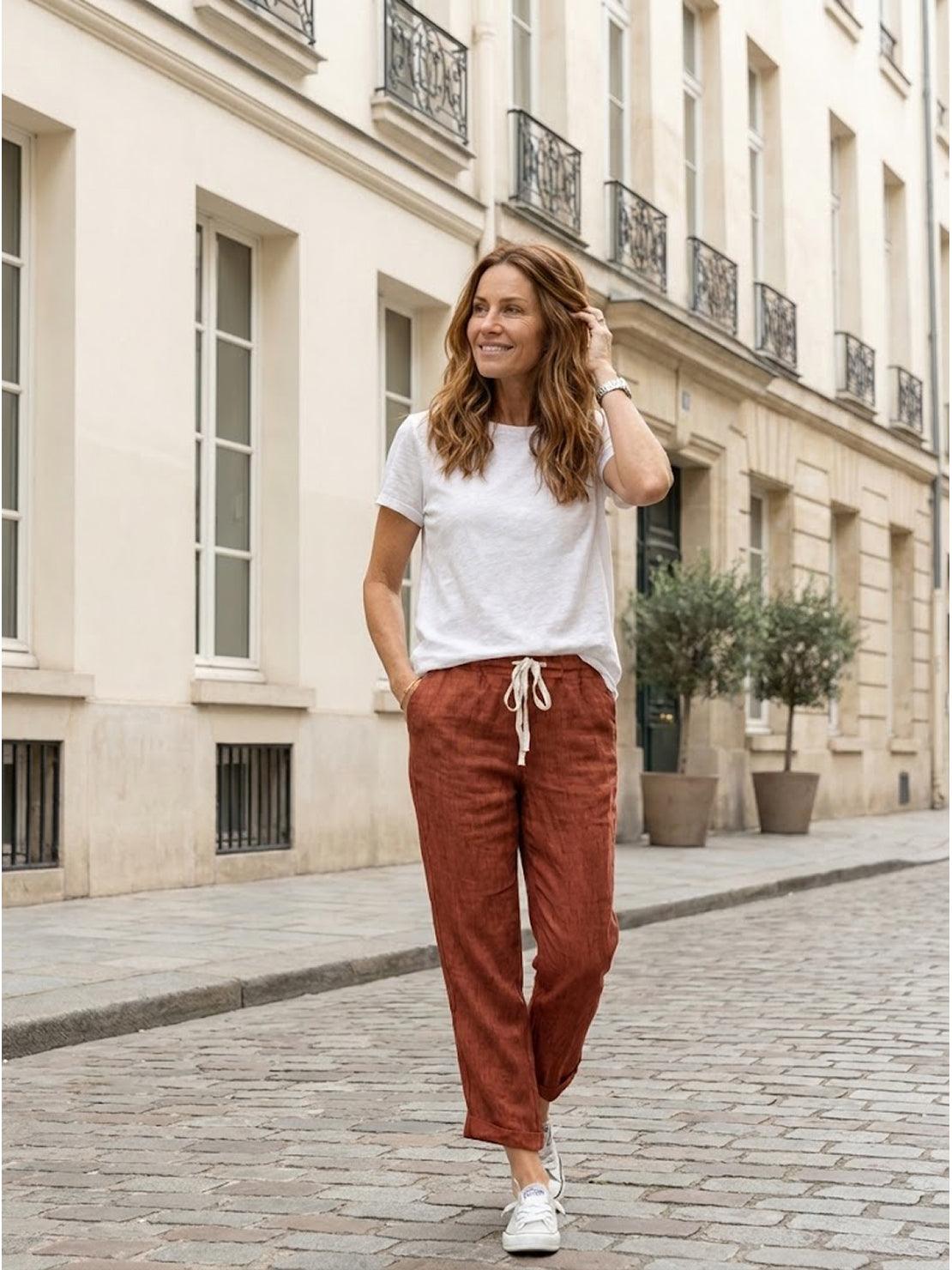 Anna-Berg | Effortless Casual Drawstring Straight-Leg Casual Pants