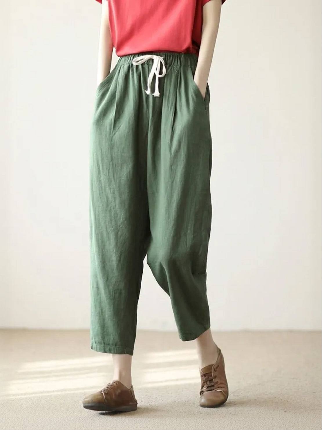 Anna-Berg | Effortless Casual Drawstring Straight-Leg Casual Pants