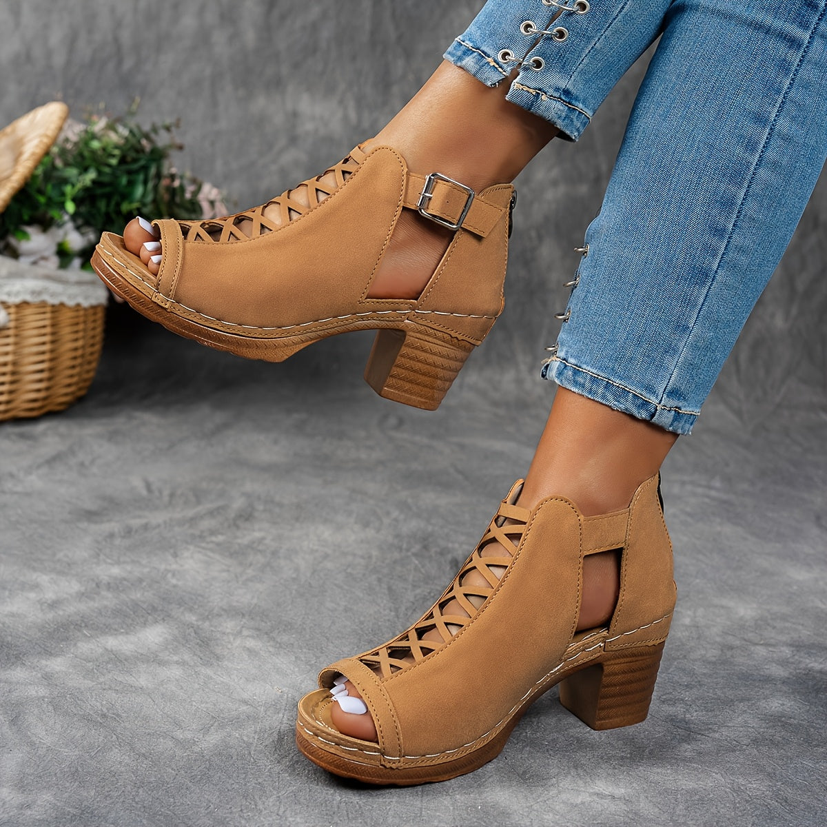 Anna-Berg | Elegant Cushioned Adjustable Sandals with Graceful Drape