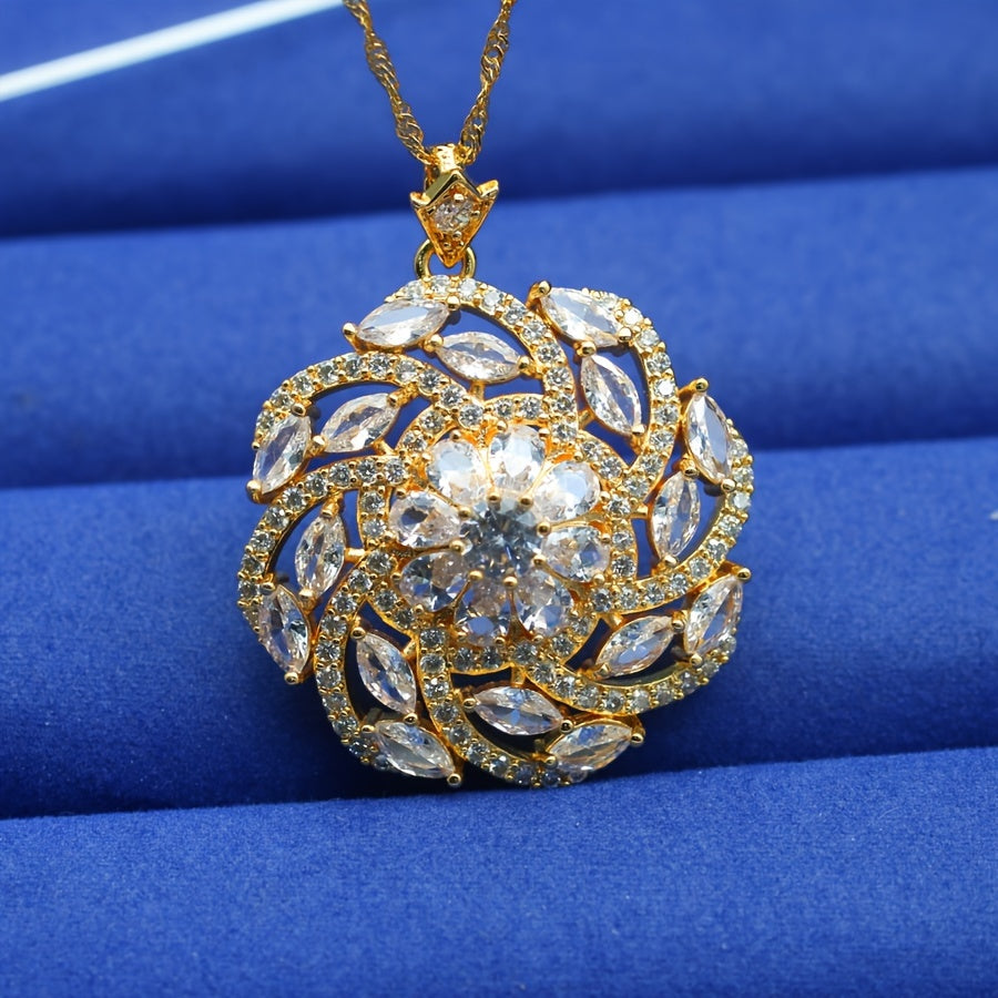 Elegant Multicolored Cubic Zirconia Pendant Necklace