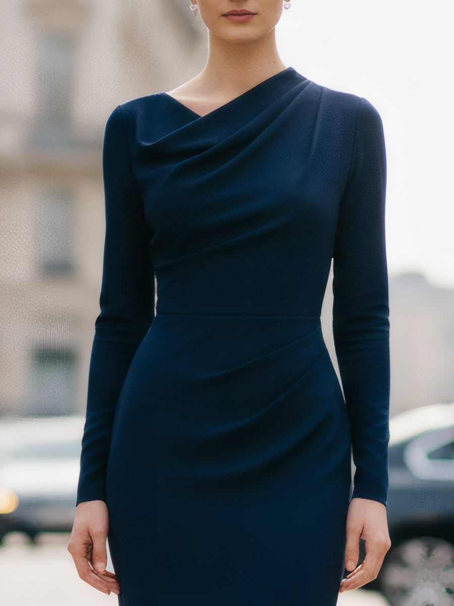 Anna-Berg | Navy Draped Dress