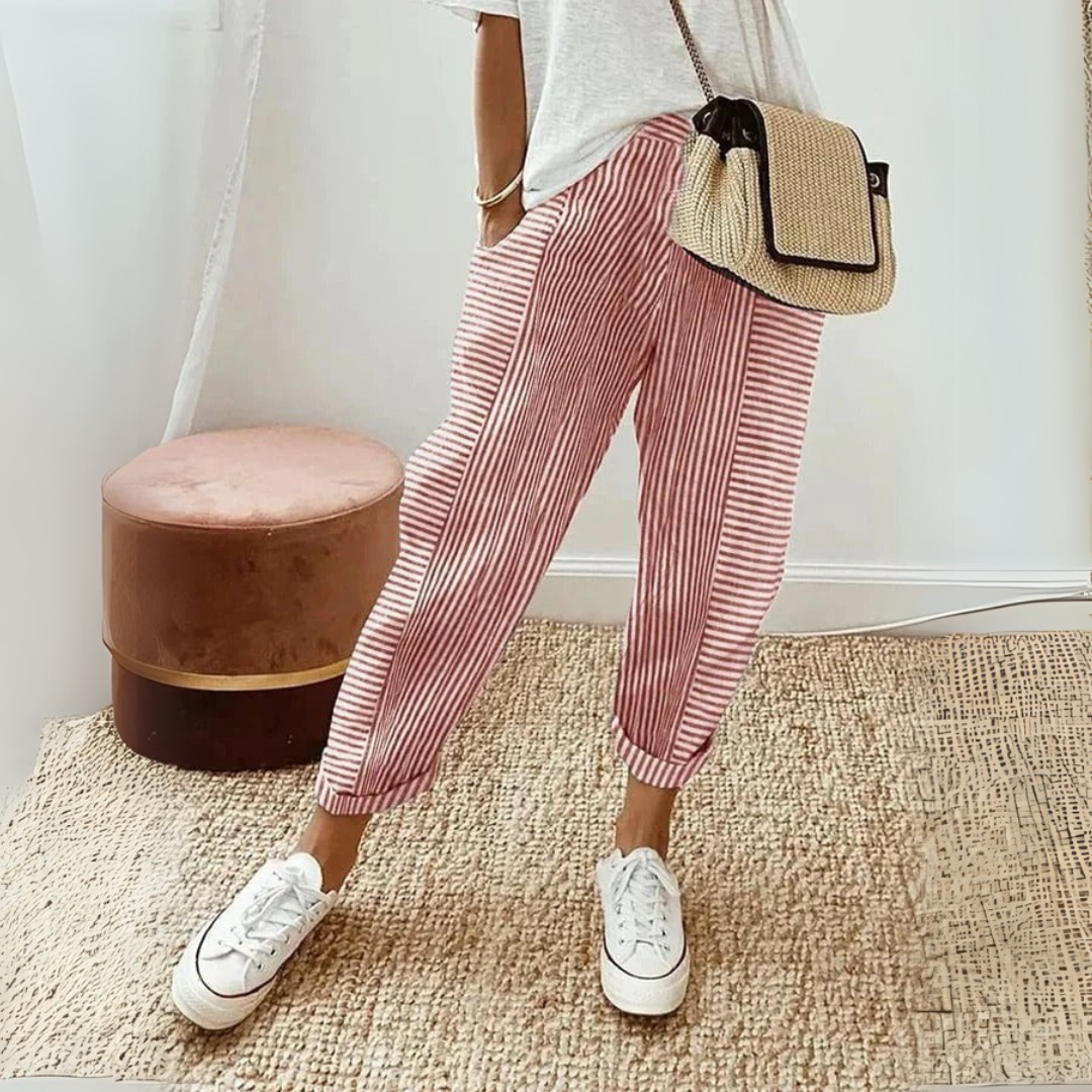 Anna-Berg | Refined Striped Wide Leg Pants for Every Occasion