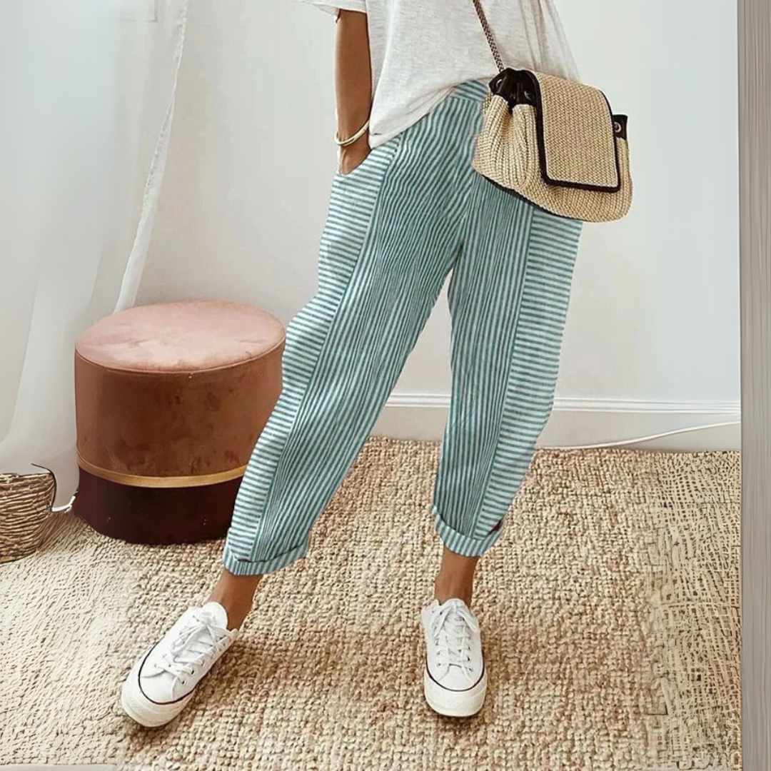 Anna-Berg | Refined Striped Wide Leg Pants for Every Occasion