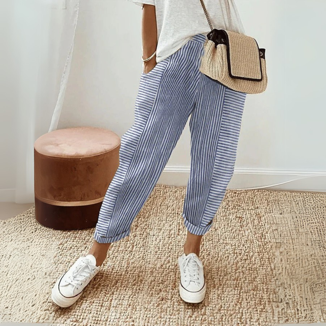 Anna-Berg | Refined Striped Wide Leg Pants for Every Occasion