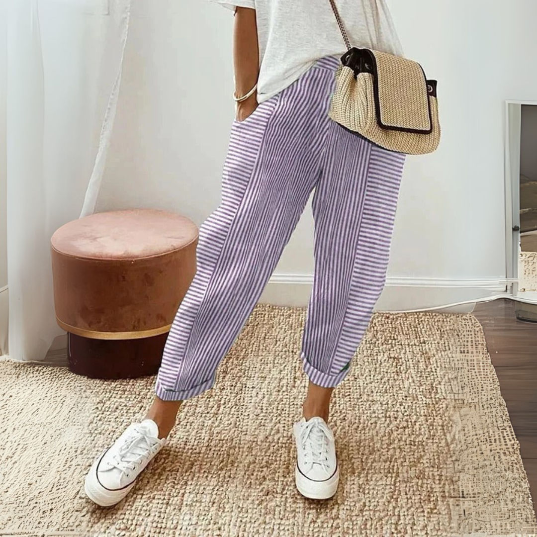 Anna-Berg | Refined Striped Wide Leg Pants for Every Occasion