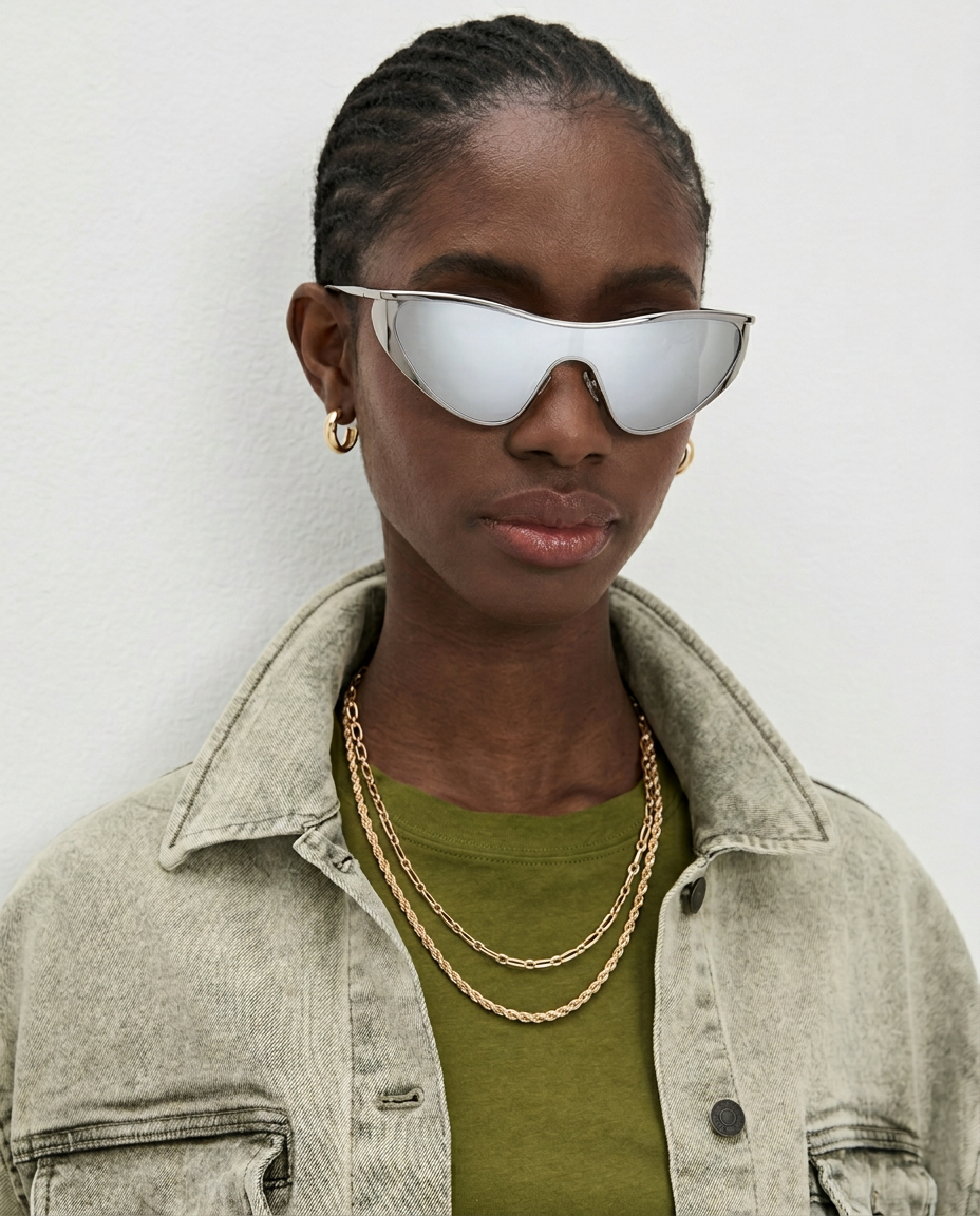 Anna-Berg | Gold Aviator Polarized Metal Frame Sunglasses